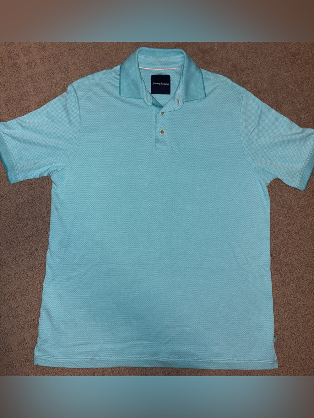 Tommy Bahama Aqua Teal Turquoise Light Blue Polo Collared Shirt Men’s Size M